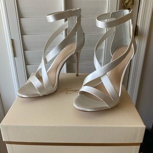 Vince Strappy white heels